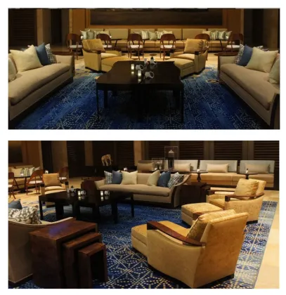 Hotel Carpet Brown With Floral Pattern , Solutia Material Carpet