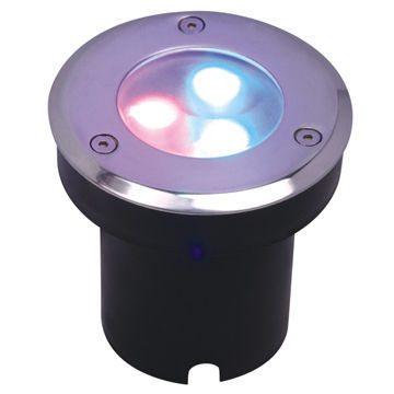 3W RGB LED Ground Light, Made of 304 Stainless Steel Material, AC12V, CE, RoHS, 3pcs High-power LED