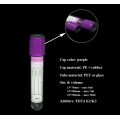 16*100mm Plastic Purple Cap Vacuum Blood Collection Tubes