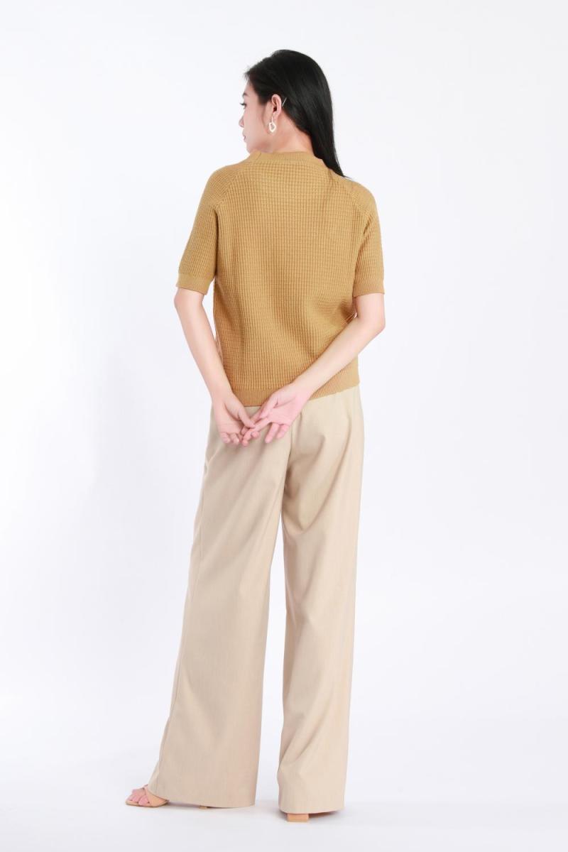 Crew-neck Mid-sleeve Woolen Sweater