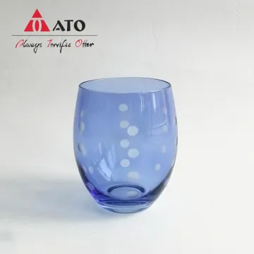 Clear tumbler with Spray color&Etching glass water cup