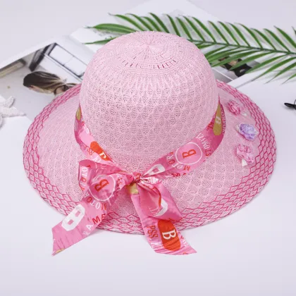 Direct Selling Wide Brim Beach Sunscreen Beanie Bucket Hats Bow Straw Hat" 

However, to make it more SEO-friendly and concise, you might consider:

"Direct Selling Wide Brim Beach Sunscreen Beanie & Bucket Hats with Bow Straw Hat