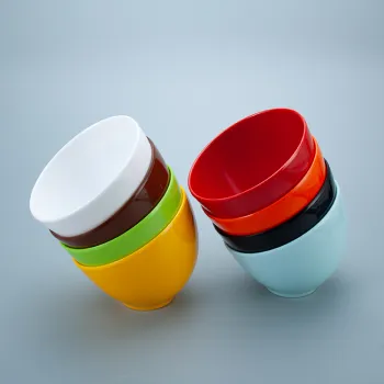 Colorful Melamine Angled Plastic Bowls for Salad, Pasta, and Soup