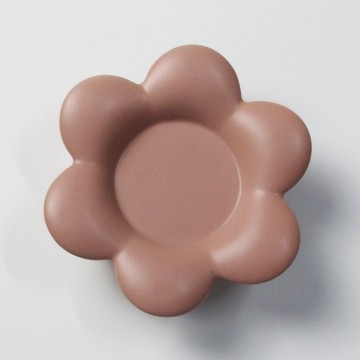 Ceramic Coral Red Flower Candle Holders for Home, Wedding, and Festival Decorations