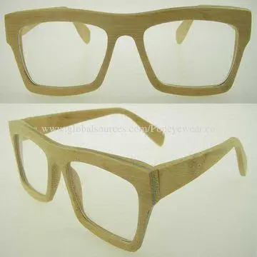 Wooden/aluminum lamination optical frame with OBE spring hinges