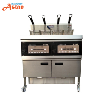 Stainless Steel Electric Fryer with 4 Baskets and Oil Filter System