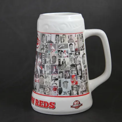 Classic White German Beer Mug with Logo
