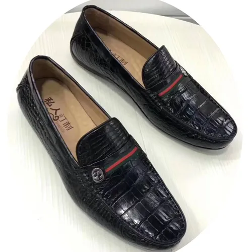 Thailand Crocodile Leather Shoes Men's Genuine Leather Breathable Beanie Shoes Authentic Business Casual Shoes British Tide