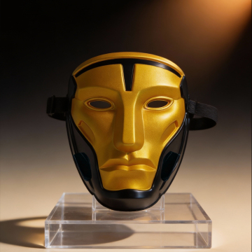 Gold Black Futuristic Warden Cosplay Mask