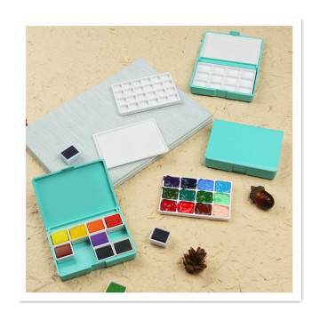 Tavolozza blu Tiffany: mini palette di plastica per artisti per pitture d'acqua e acriliche