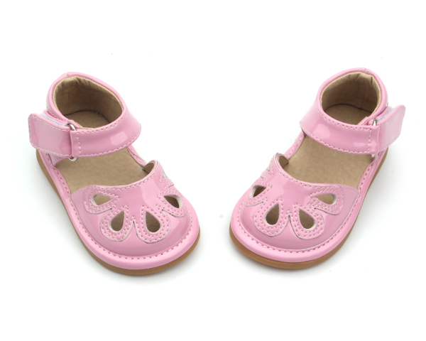 Mix Colors Pink Kids PU Leather Squeaky Shoes