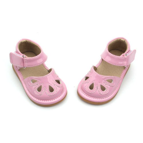 Mix Colors Pink Kids PU Leather Squeaky Shoes