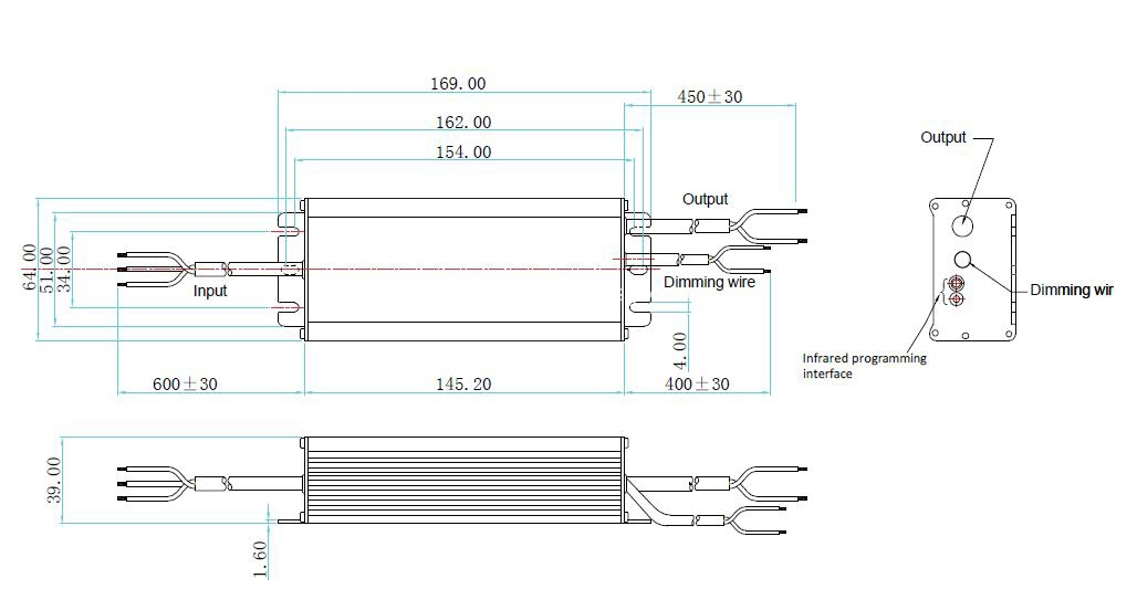 60W Programmable Driver Dimension