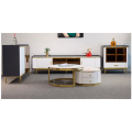 Neueste moderne Marmor-Metallrahmen-TV-Schrank-Kombination