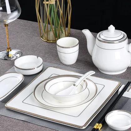 Phnom Penh Decorative Bone Porcelain Tableware for Hotels and Restaurants