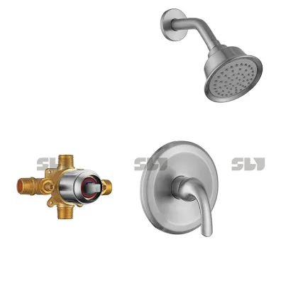 UPC Certified Silver Bathroom Shower Mixer and Rain Shower Set