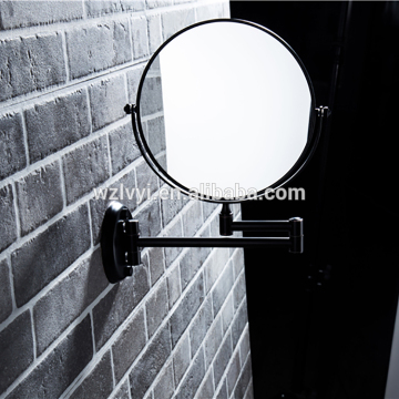 New coming sophisticate extendable black double sides lighted cosmetic mirror