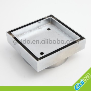 New 4" Tile Insert Chrome Brass Square Floor Waste Grates Bathroom Shower Drain with Australia stardard                        
                                                Quality Assured