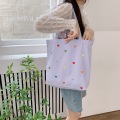 Tas Canvas Tote Bordir Hati Lucu yang Indah