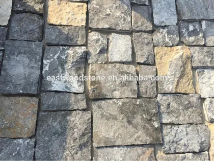 raw dark grey limestone blocks