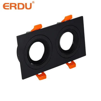 ERDU Black Ultra Slim Double Head MR16 Trimless Downlight Spotlight
