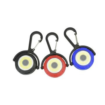 CR2032 Battery Powered COB KeyChain Light with High/Low/Strobe Modes and 360 Degree Adjustment