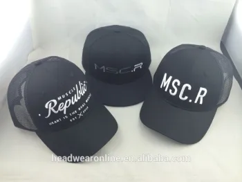 Fashion 6 panel trucker hat and snapback mesh cap with embroidery