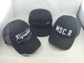 Fashion 6 panel trucker hat and snapback mesh cap with embroidery