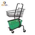 Double Layer Supermarket shopping Metal Basket Trolley