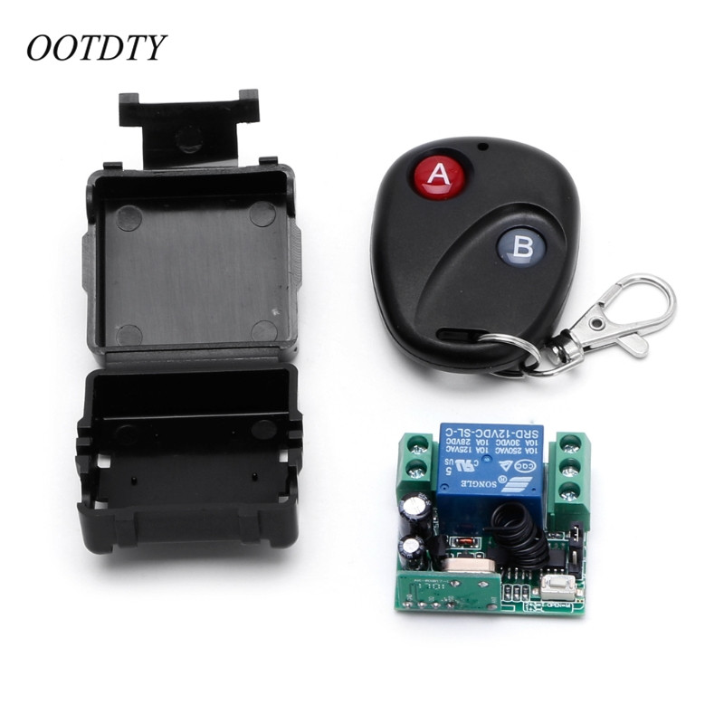 OOTDTY 1CH Wireless Remote Control Switch DC 12V 10A 433MHz Transmitter with Receiver