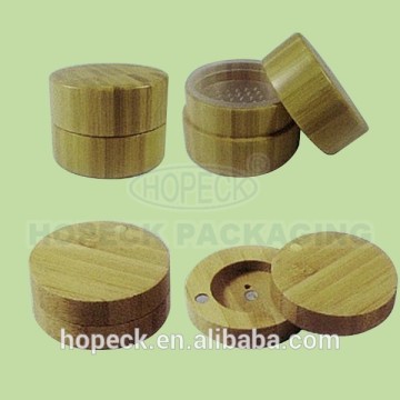 Round shape eco-friendly bamboo compact powder case, compact container