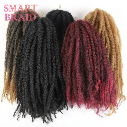Marley braid Soft Synthetic Crochet Hair Extensions Bulk Synthetic Braiding Hair Afro Kinky Marley Braids