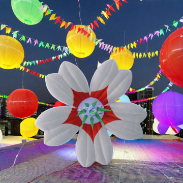 Giant Inflatable LED White Lily Flower Decoration - 2m