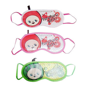 Eye masks with fruits printing and sewing color banding