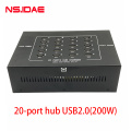 200W 20-port USB2.0 splitter hub