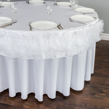 ruffled organza table cover white