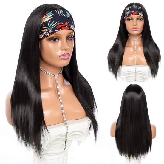 Wholesale Human Hair Headband Wig Natural silky Straight Indian Cuticle Aligned Human Hair Non Lace Closure Wigs For Black Wome