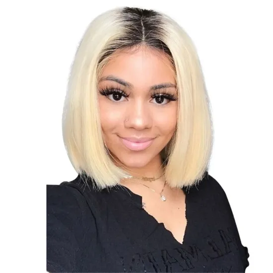 Unprocessed 100% raw straight bob lace front wig remy lace frontal brazilian human hair bob wigs for black women