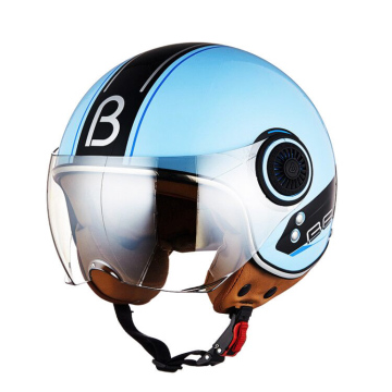 B-110B Retro Open Face Helmet - Motorcycle Helmet with Goggles for Motocross and Bicycles