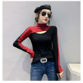 Long-sleeved half-high neck hole bottoming shirt