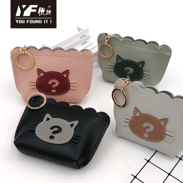 Cat PU maquilhagem porta-moedas