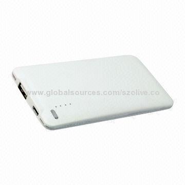 Power Bank Charger with Polymer Battery, 4,000mAh Real Capacity