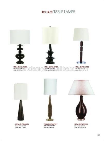 Tiffany lamps wholesale mirrored dining room table base metal table lamps with linen lampshade for hotel guest room equipment