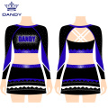 Nyeste Custom Printing Rhinestones Cheerleading Uniform