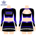 Жаңы Custom Printing Rhinestones Cheerleading Uniform