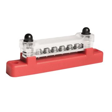 6-Terminal 150A Bus Bar Block with M4 Screws and Studs for Power Distribution in Vehicles and Boats