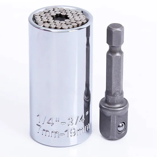 Universal Torque Wrench Set Socket Sleeve 7-19mm Power Drill Ratchet Bushing Spanner Key Magic Multi Hand Tools