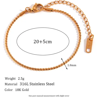 Stainless Steel 1.8mm S Chain Bracelet Necklace - New Arrival Fine Jewelry Accessories