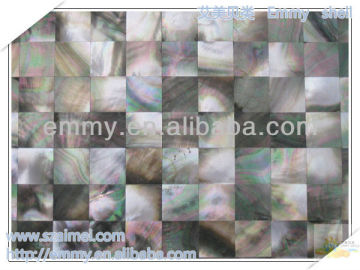 Mesh black mother of pearl oyster mosaic wall tile manufacturer