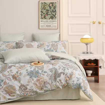 Customized Size Cotton Bedding Sheet Set for Home Textiles